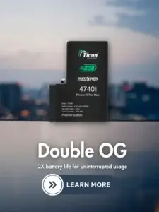 Banner of Black Colored Battery in the background of high floor of a skyscrapper. Battery Named 'Double OG'