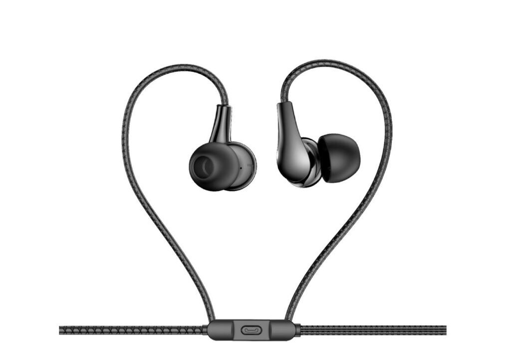 TICON HX-105 black stereo wired earphones with powerful bass