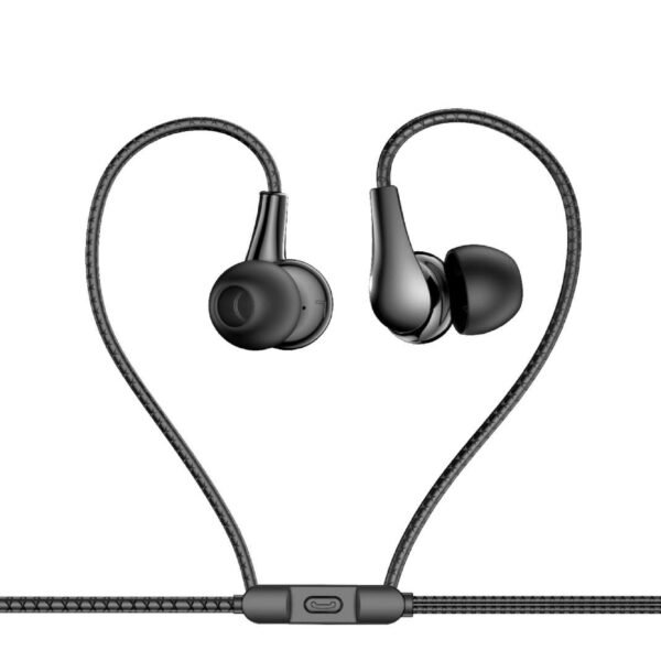 TICON HX-105 black stereo wired earphones with powerful bass