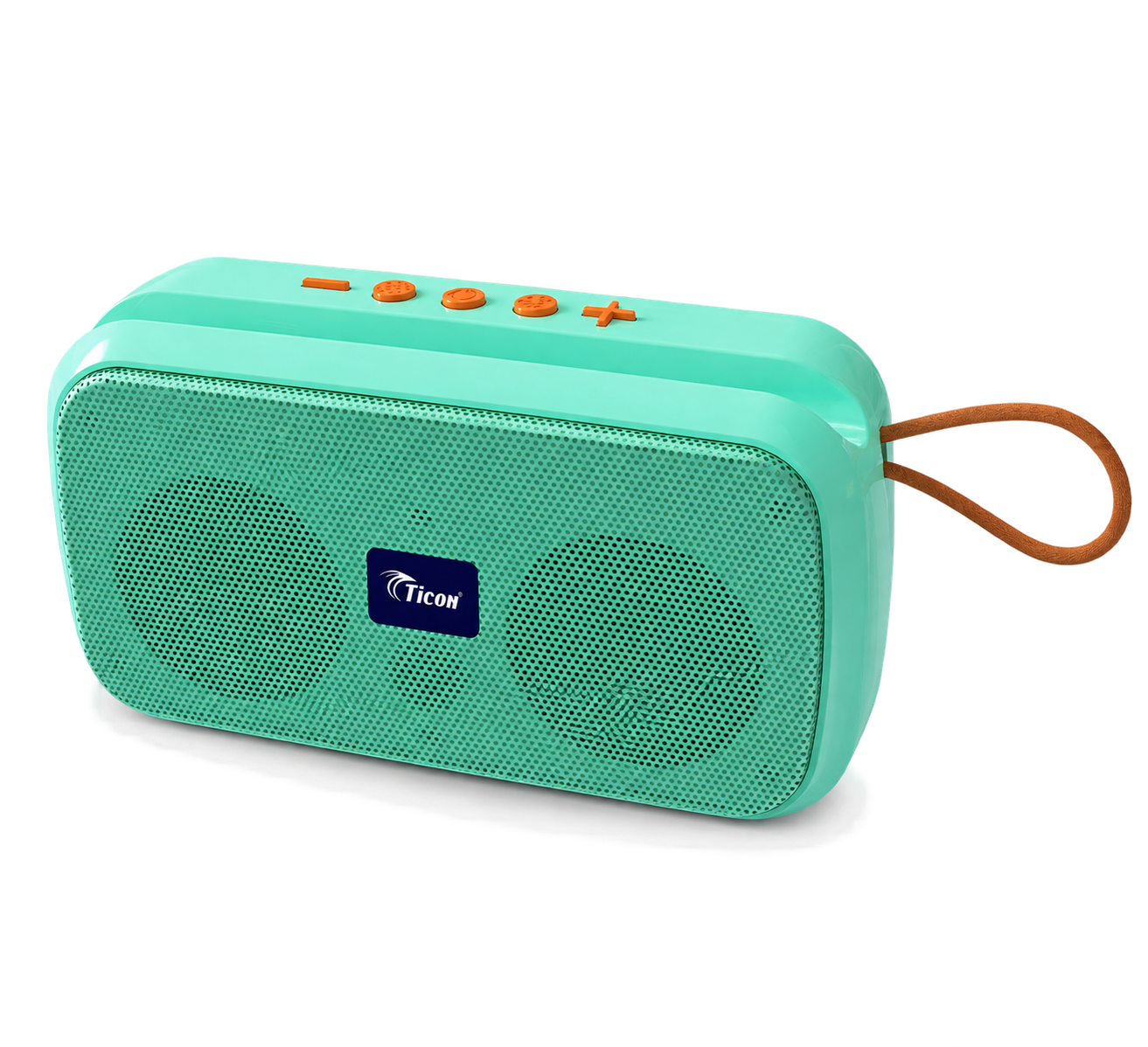 TICON BT-138 Blue wireless Bluetooth speaker with portable design, carry strap and top controls