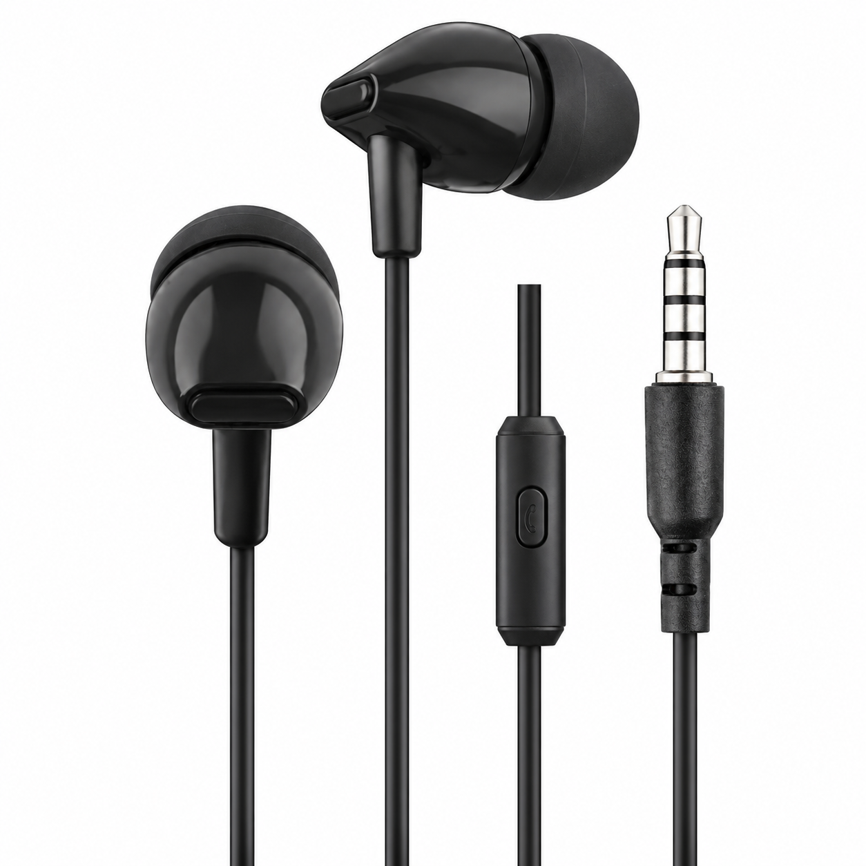 TICON HX-110 Nylon Edition Wired Earphones TICON HX-110 black nylon wired earphones with mic