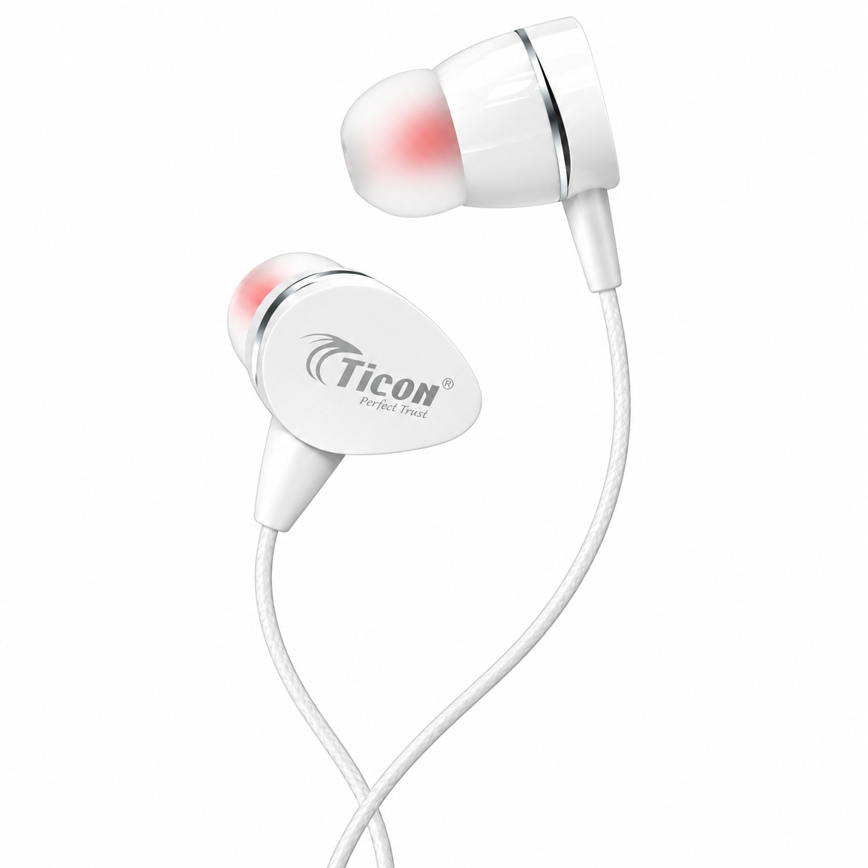 TICON HX-112 white wired in-ear earphones TICON HX-112 white wired in-ear earphones
