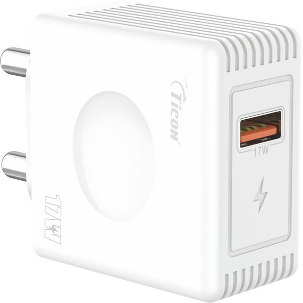 TICON 17W rapid charger white USB wall charger