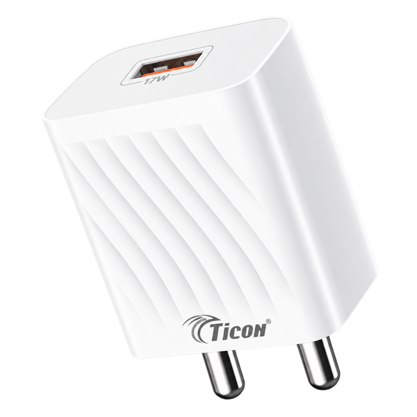 TICON Acute 17W fast charger with USB output and compact design
