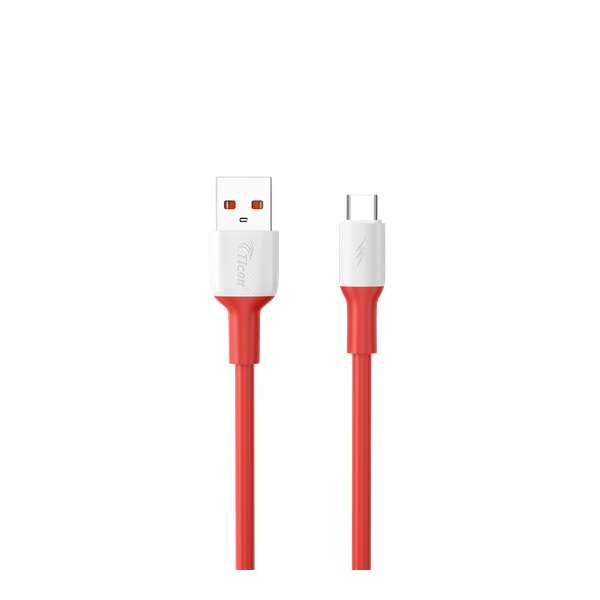 TICON CL-38 red mobile charging cable with USB-A and Micro-USB connectors
