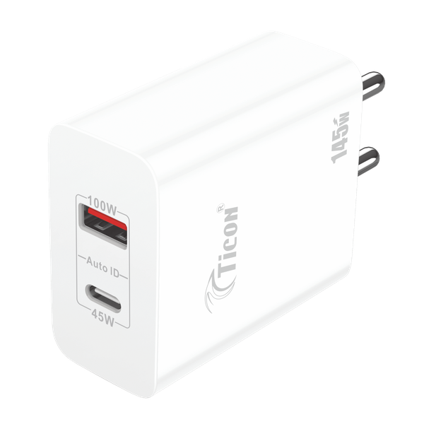 TICON PRO PLUS 145W fast charger with 100W USB and 45W Type-C