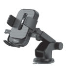 TICON PS-156 black adjustable car phone holder with textured back panel and suction base