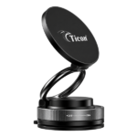 TICON PS-65 black magnetic car phone holder with adjustable arm and rotating base