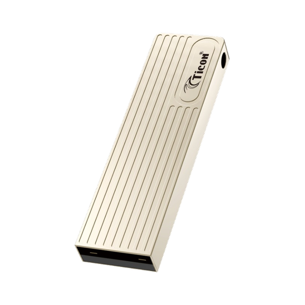 TICON WR-58 gold USB flash drive with slim textured design